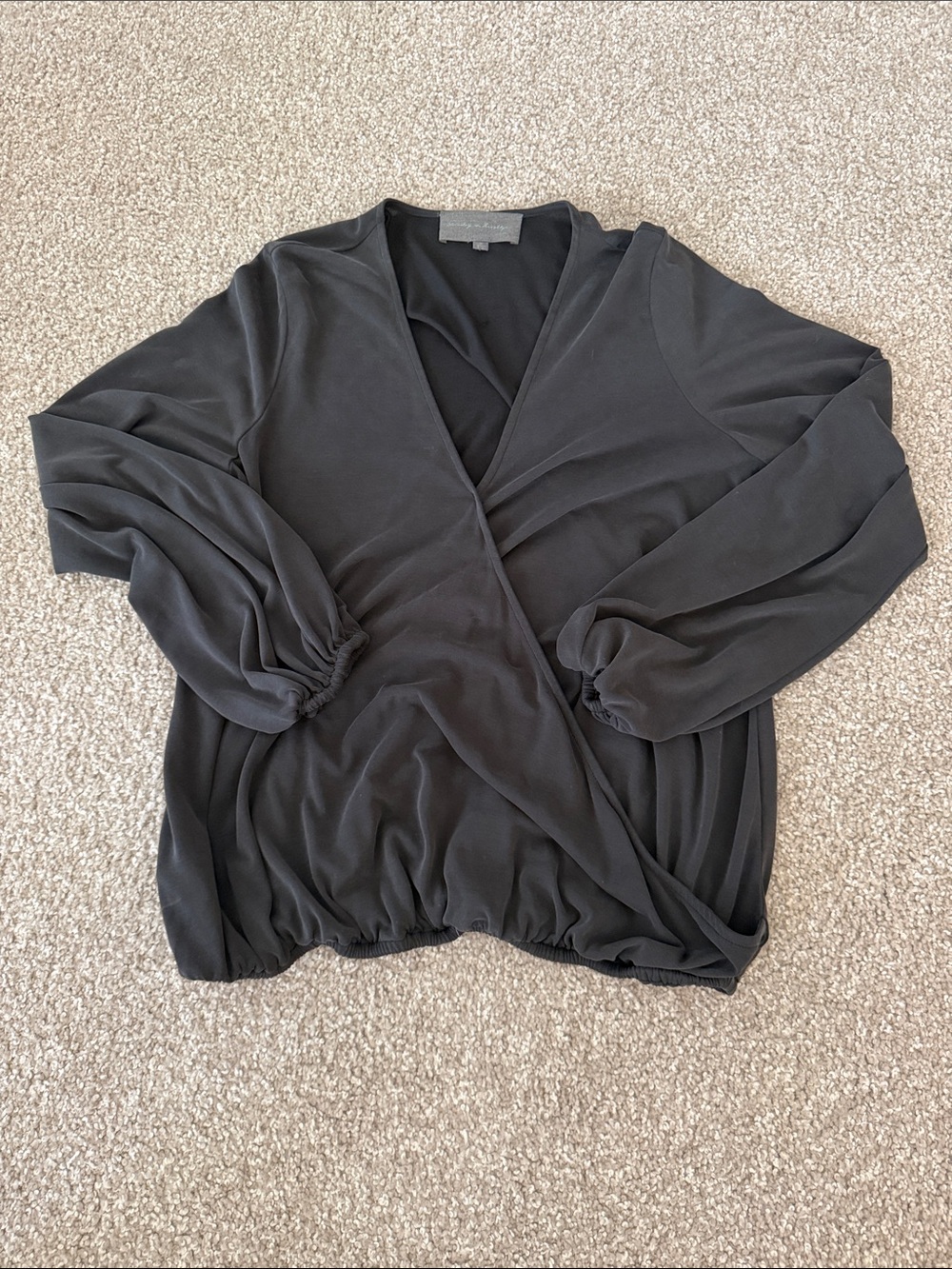 Sunday in Brooklyn Black Surplice Blouse